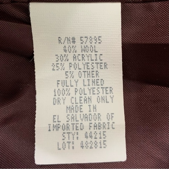 Requirements Wool Blend Red Plaid Zip Up Blazer Jacket, Size 12 - Picture 10 of 11